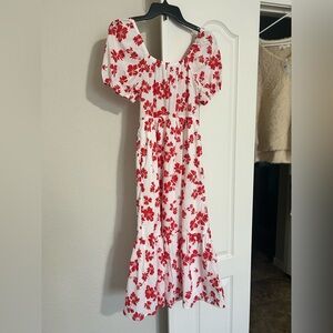 J crew red and white floral dress 00